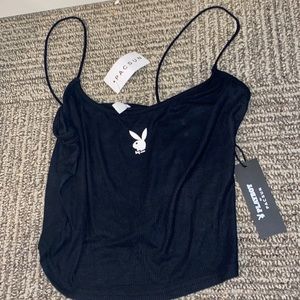 PLAYBOY by PACSUN black crop top
